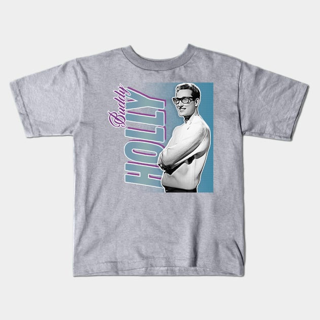 Buddy Holly - Retro Nostalgia Graphic Design Kids T-Shirt by DankFutura